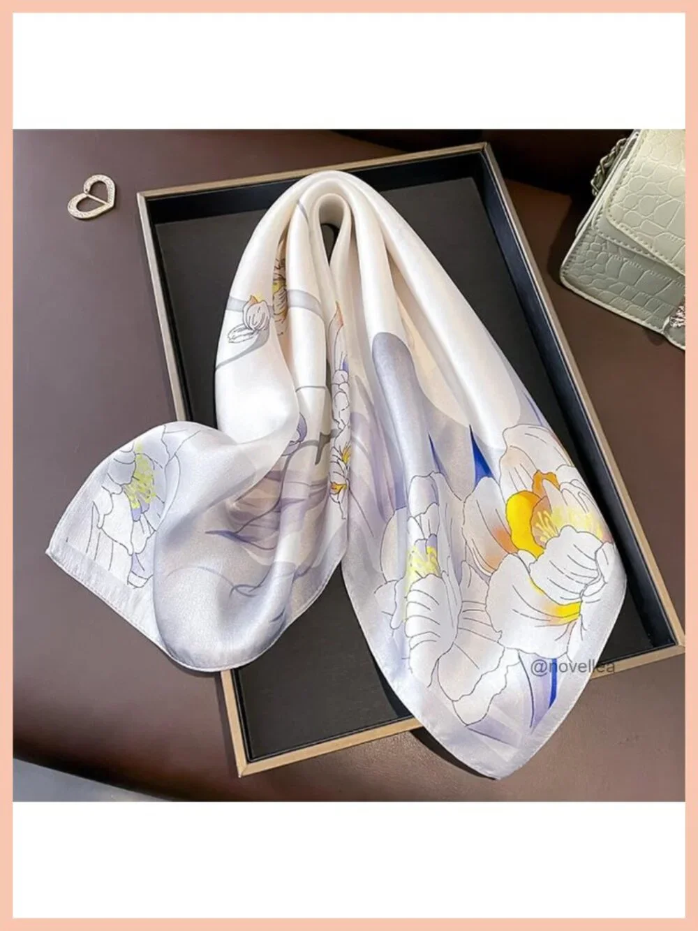 100% Mulberry Silk Square Scarves Small Lightweight Neckerchief Fashion Scarf